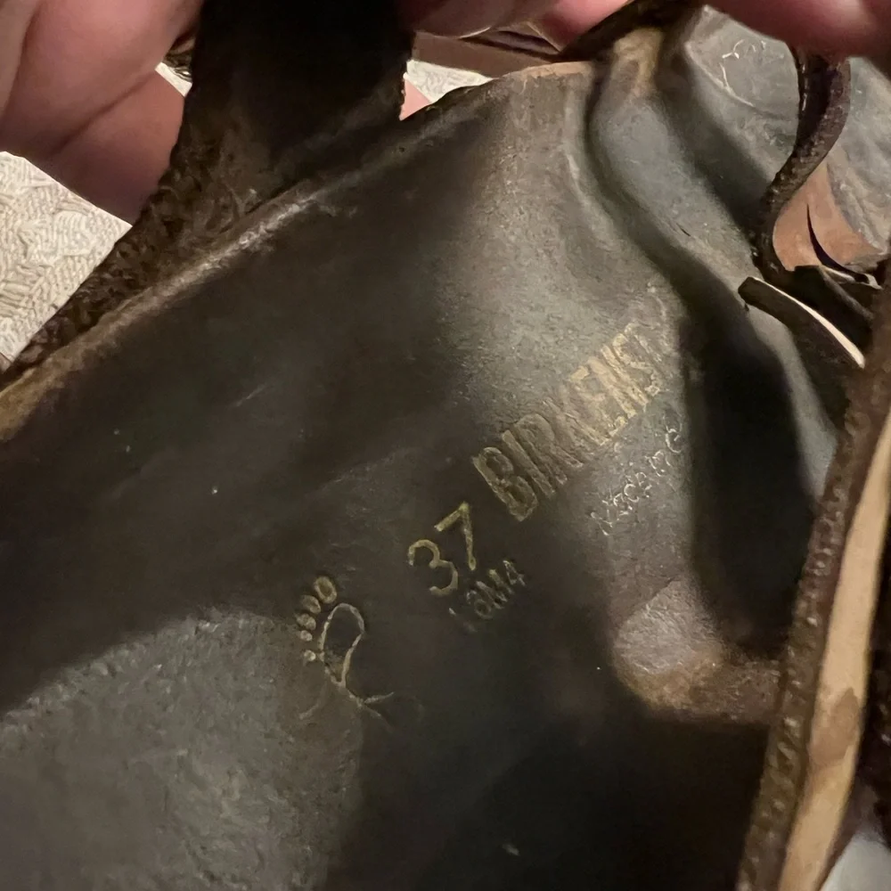 BIRKENSTOCK Classic Florida Soft Footbed Leather Sandals Brown Cream‎ Wms Sz 6.5